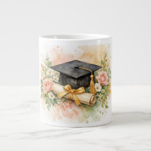Abschlussmütze mit Blumendesign Jumbo-Tasse