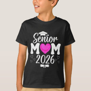 Abschlussmütze Senior 2026 Mama rosa Herz stolz T-Shirt