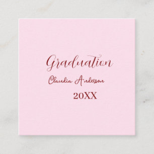 Abschlussname Klasse 20XX mauve Kalligrafie co Quadratische Visitenkarte