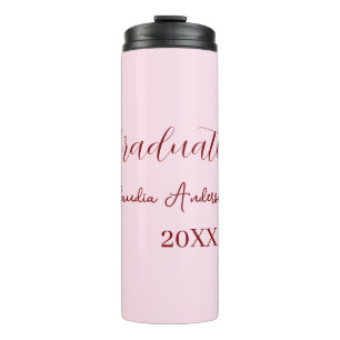 Abschlussname Klasse 20XX mauve Kalligrafie co Thermosbecher