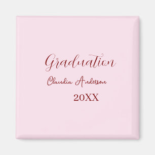 Abschlussname Klasse von 20XX mauve Kalligrafie co Magnet