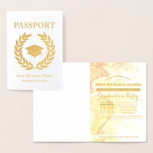 Abschlussparty-Pass goldene Folie Folienkarte