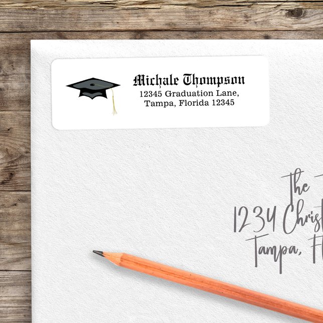 Abschlusszeitungs-Rücksendeadresse  (Graduation newspaper print return address label)