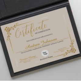 Abschlusszertifikat Auszeichnungen Script Golden