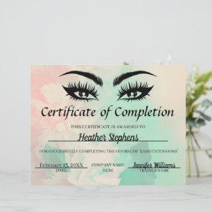 Abschlusszertifikat Lash Tech Pastel
