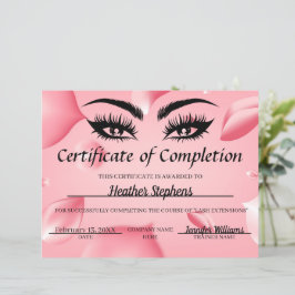Abschlusszertifikat Lash Tech Pink