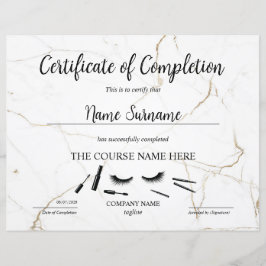 Abschlusszertifikat Lashes Kurs