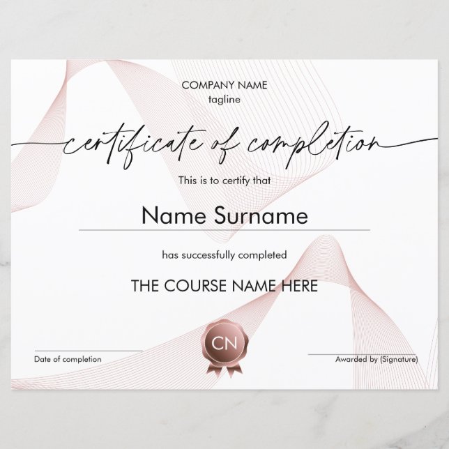 Abschlusszeugnis (Vorderseite)