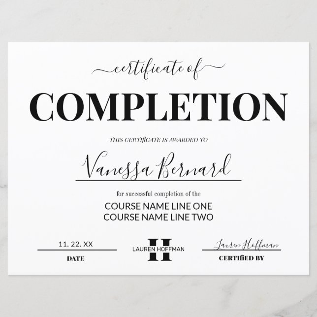 Abschlusszeugnis (Vorderseite)