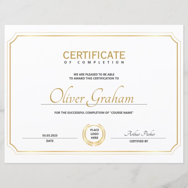 Abschlusszeugnis (Vorderseite)