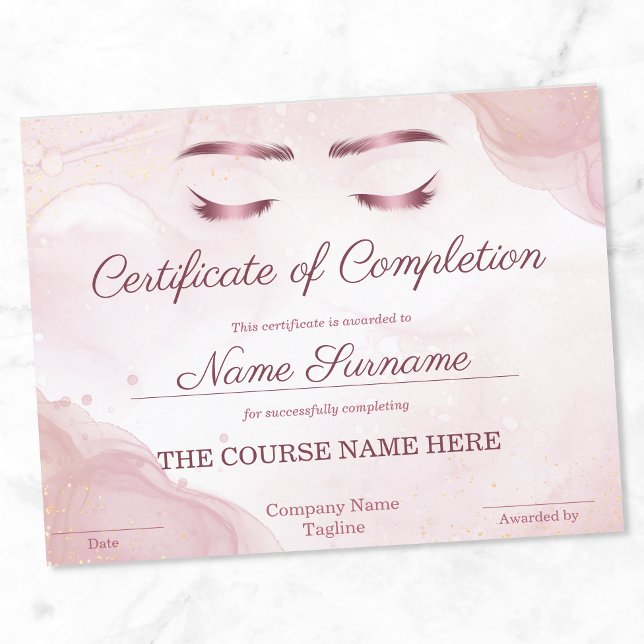 Abschlusszeugnis des Lashes Lashes Course Award (Von Creator hochgeladen)