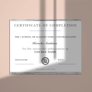 Abschlusszeugnis Silver Modern Elegante