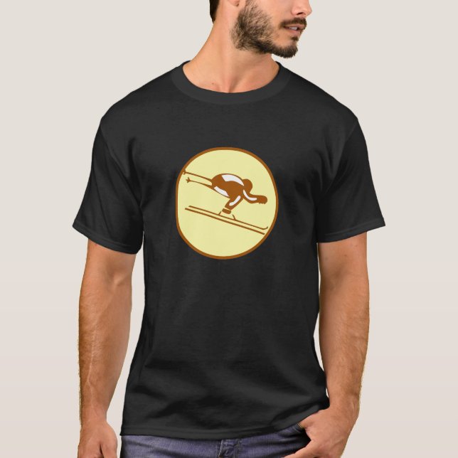 ABSCHÜSSIGER SKI-WINTER T-Shirt (Vorderseite)