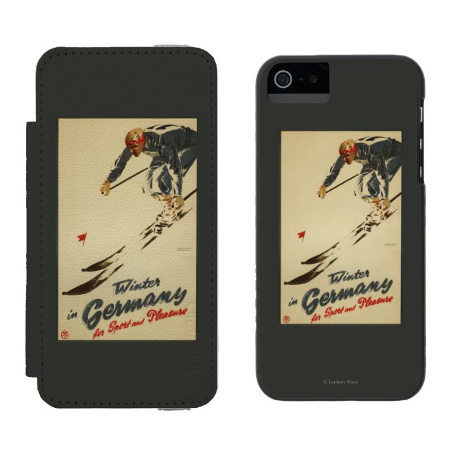 Abschüssiger Skifahrer - Sportund VergnügenPromo Incipio iPhone Geldbeutel-Hülle (Seite an Seite)