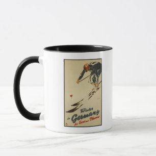 Abschüssiger Skifahrer - Sportund VergnügenPromo Tasse