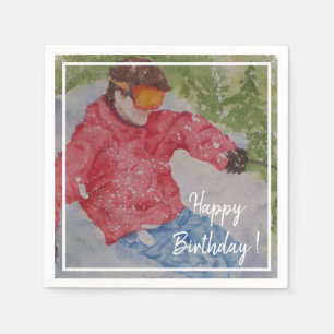 Abschüssiges Skier-alles- Gute zum GeburtstagPart Serviette