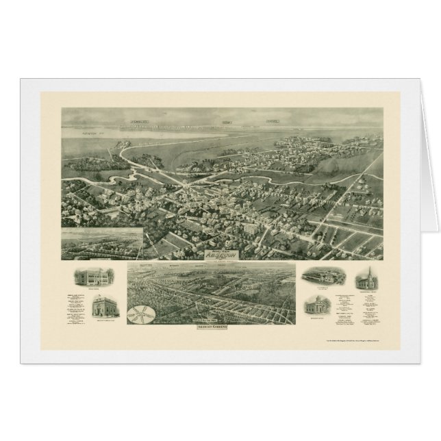 Absecon, carte panoramique de NJ - 1924 (Devant horizontal)