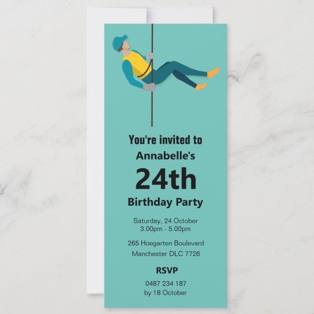 Abseilen Einladung (Vorderseite)