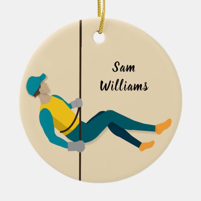 Abseilen Keramik Ornament (Vorne)