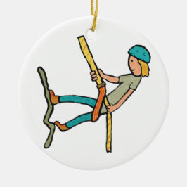 Abseiling Keramik Ornament