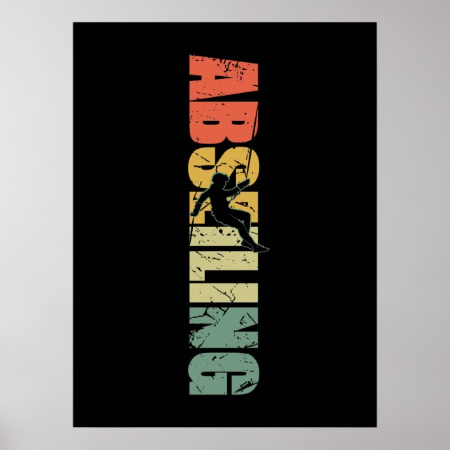 Abseiling Vintage Rappelling Bergsteiger Poster (Vorne)