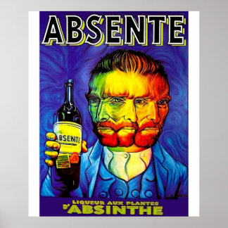 Absente Absinthe Van Gogh Parody Vintag Poster