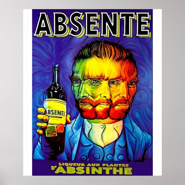 Absente Absinthe Van Gogh Parody Vintag Poster (Vorne)