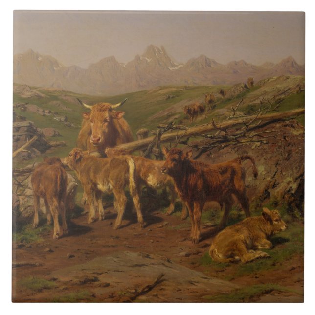 Absetzen der Kälber (Kuhzucht) Fliese (Vorderseite)