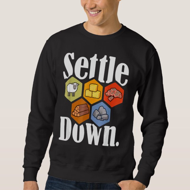 Absetzen der Spielabend längste Siedler Sweatshirt (Vorderseite)