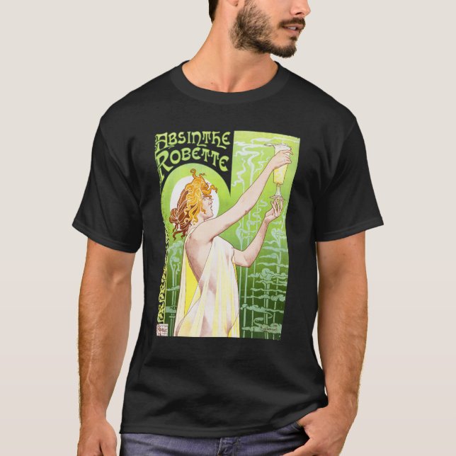 Absinth Robette Throw Kissen Getränkekasten T-Shirt (Vorderseite)