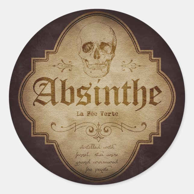 Absinthe Apothecary Runder Aufkleber (Vorderseite)