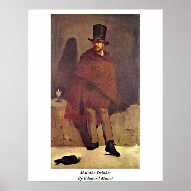 Absinthe Drinker von Edouard Manet Poster (Vorne)