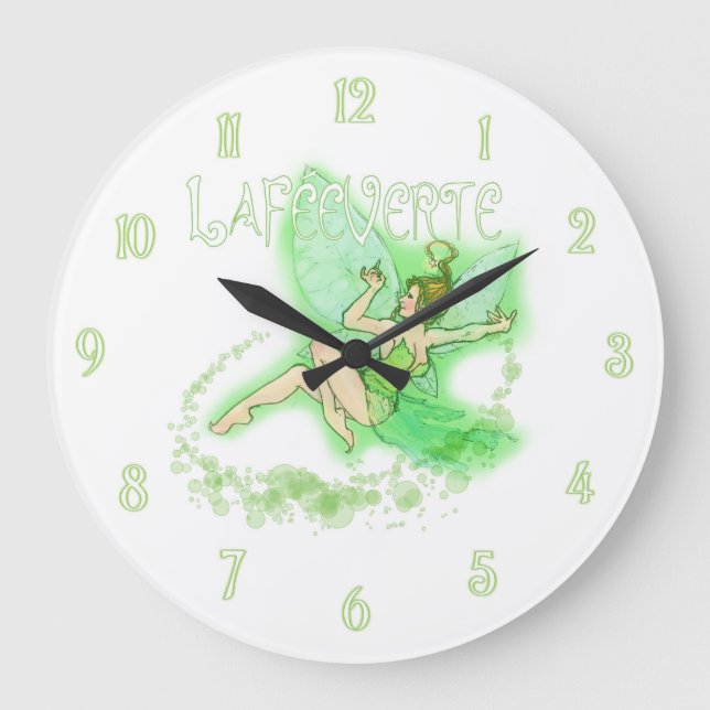 Absinthe Fairy 2 Große Wanduhr (Vorderseite)