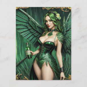 Absinthe Green Fairy Carte postale