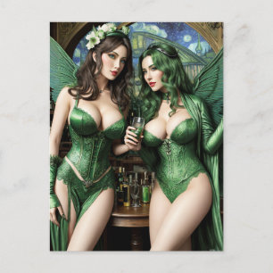 Absinthe Green Fairy Carte postale