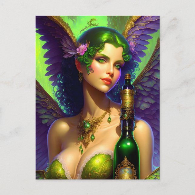 Absinthe Green Fairy Carte postale (Devant)