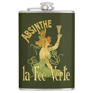 Absinthe Green Fairy La Fee Verte, Poster Steampun Flachmann