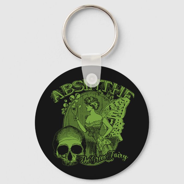 Absinthe Green Fairy Lady Schlüsselanhänger (Vorderseite)