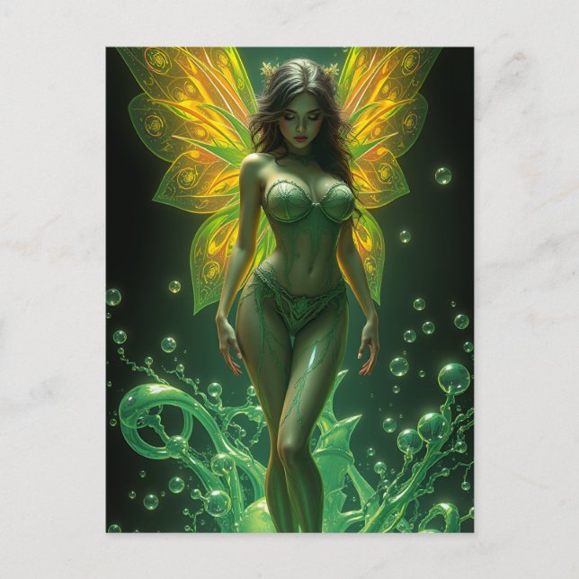 Absinthe Green Fairy Postcard Postkarte (Vorderseite)