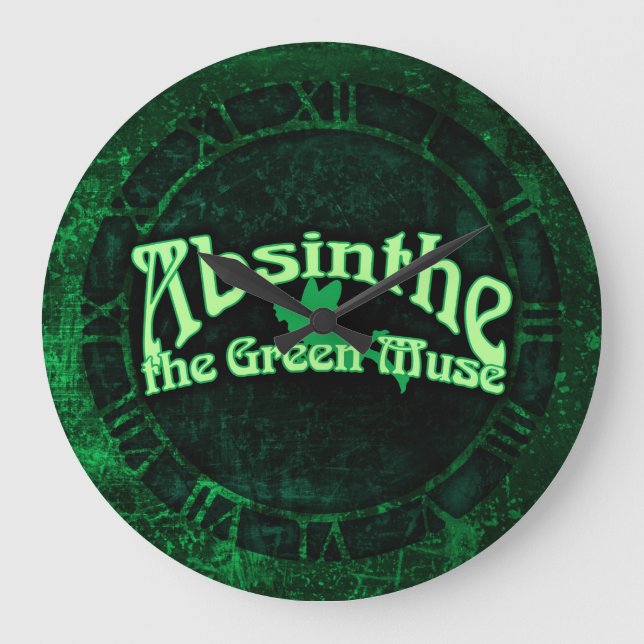 Absinthe Green Muse Große Wanduhr (Vorderseite)