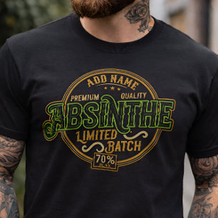 Absinthe-Kräuter-Spirituosen-Etikett - Maßgeschnei T-Shirt