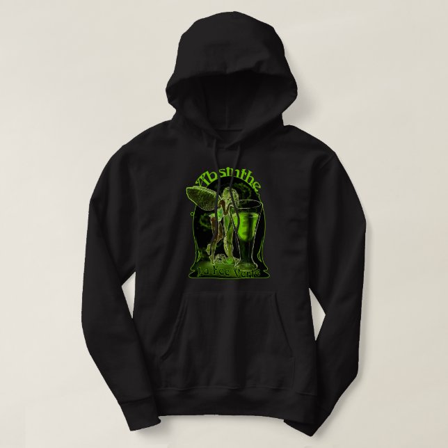Absinthe La Fee Verte Fairy mit Glas Hoodie (Design vorne)
