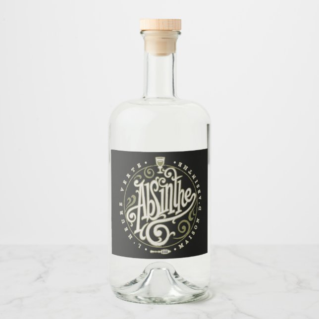 Absinthe-Label Alkoholflaschenetikett (Vorderseite)