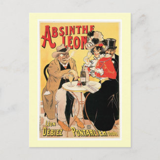 Absinthe Leon Vintag Wine Drink und Art Postkarte