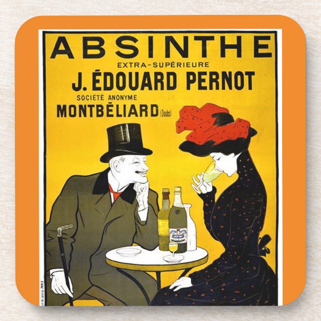 Absinthe Leonetto Cappiello Vintage Werbung Getränkeuntersetzer (Vorderseite)