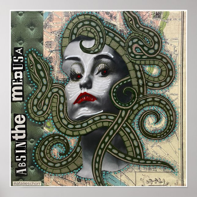 Absinthe Medusa von Natalie Schorr Poster (Vorne)