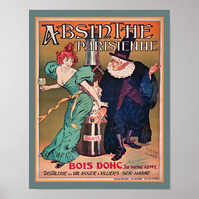 Absinthe Parisienne Art Nouveau Poster (Vorne)