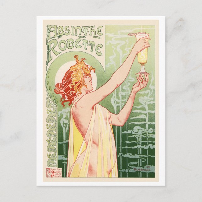 Absinthe Robette - Alcohol Vintage Poster Postkarte (Vorderseite)