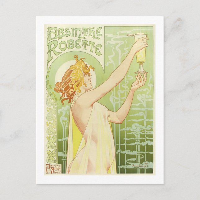 Absinthe Robette, Privat-Livemont Kunst, Kultur Postkarte (Vorderseite)