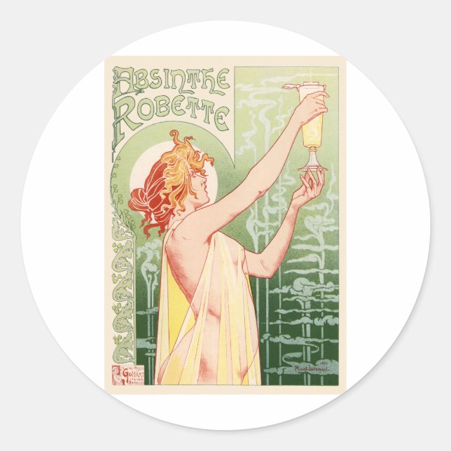 Absinthe Robette Runder Aufkleber (Vorderseite)